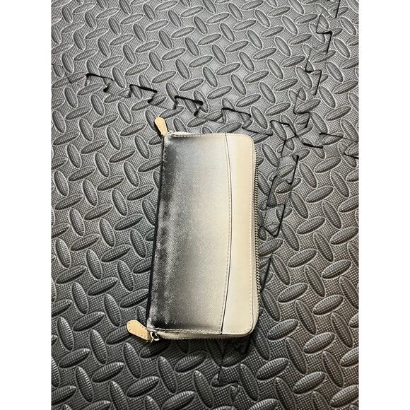 Coach Peyton Ombre Accordion‎ Wallet Zip Silver Charcoal Womens Bag - Picture 3 of 9